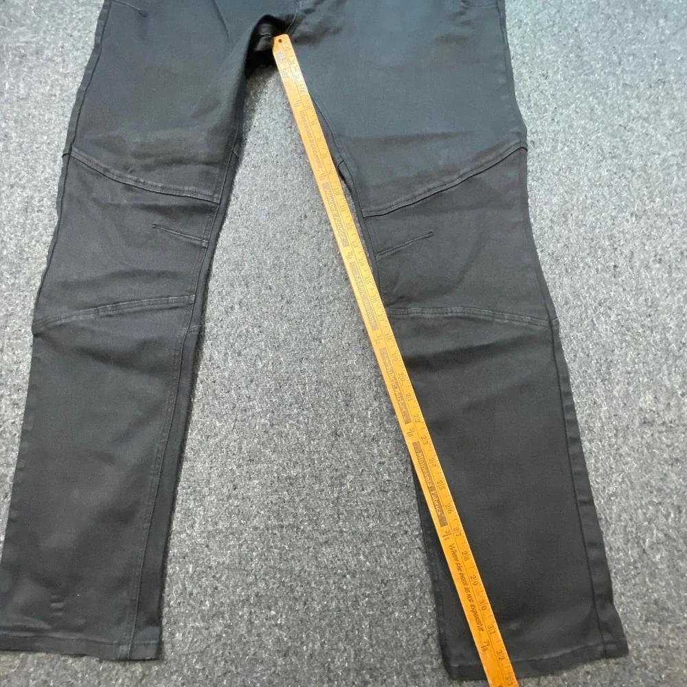 A Tiziano Moto Pants 46 Mens Black Biker Articulated Knee Streetwear Twill 4910